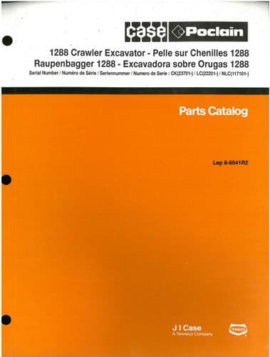 Case Poclain 1288 Crawler Excavator Parts Manual