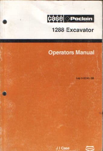 Case Poclain 1288 Excavator Operators Manual