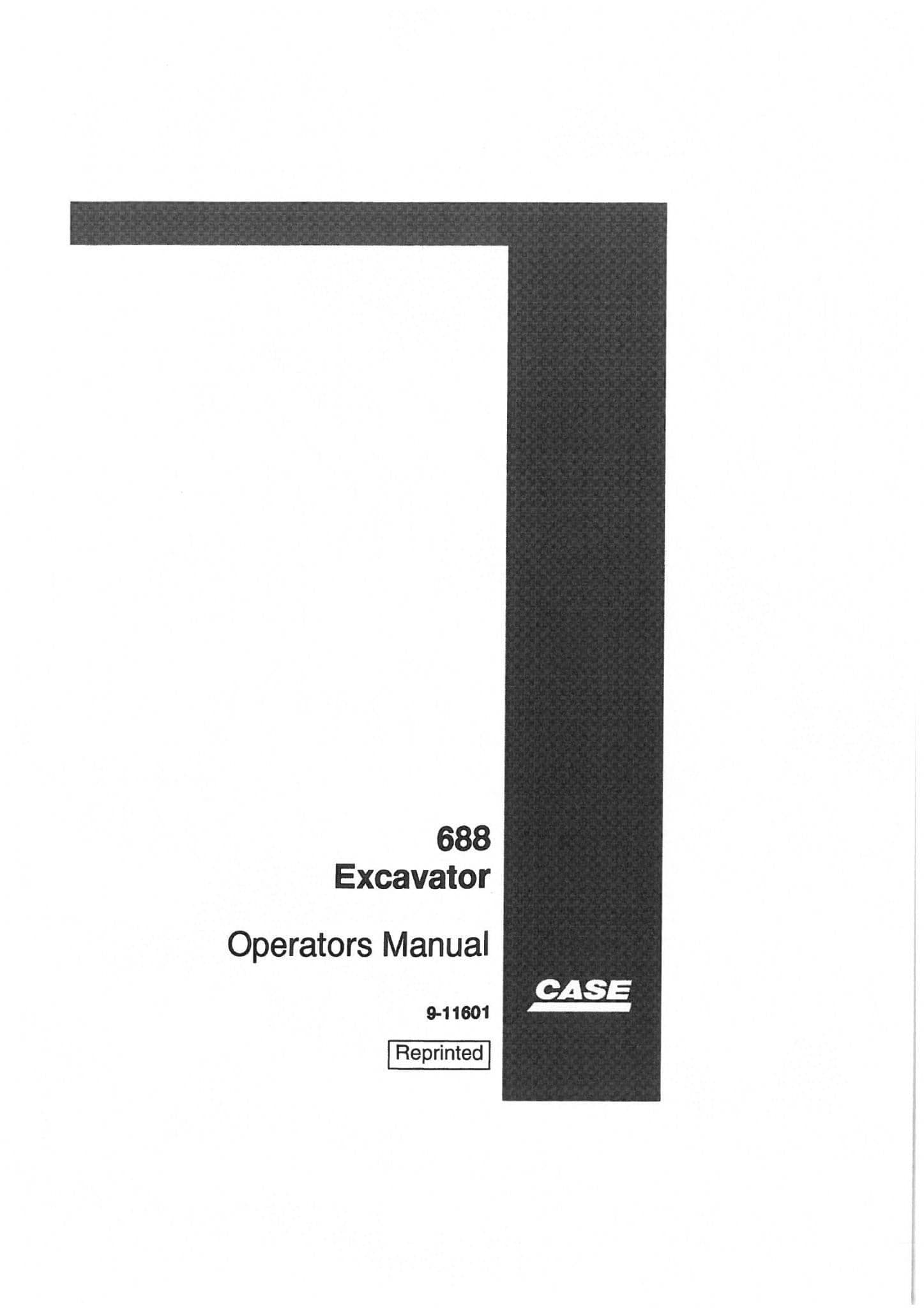 Case Poclain Crawler Excavator 688 Operators Manual