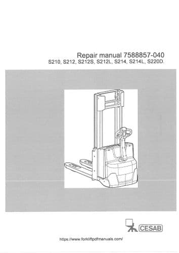 Cesab Forklift Truck S210 S212 S212S S214 S214L S220D Workshop Service Manual