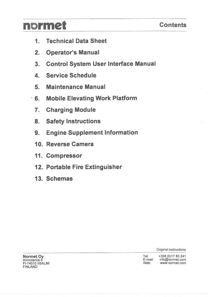 Charmec Normet Underground Emulsion Charging Unit MF605DA Operators Manual