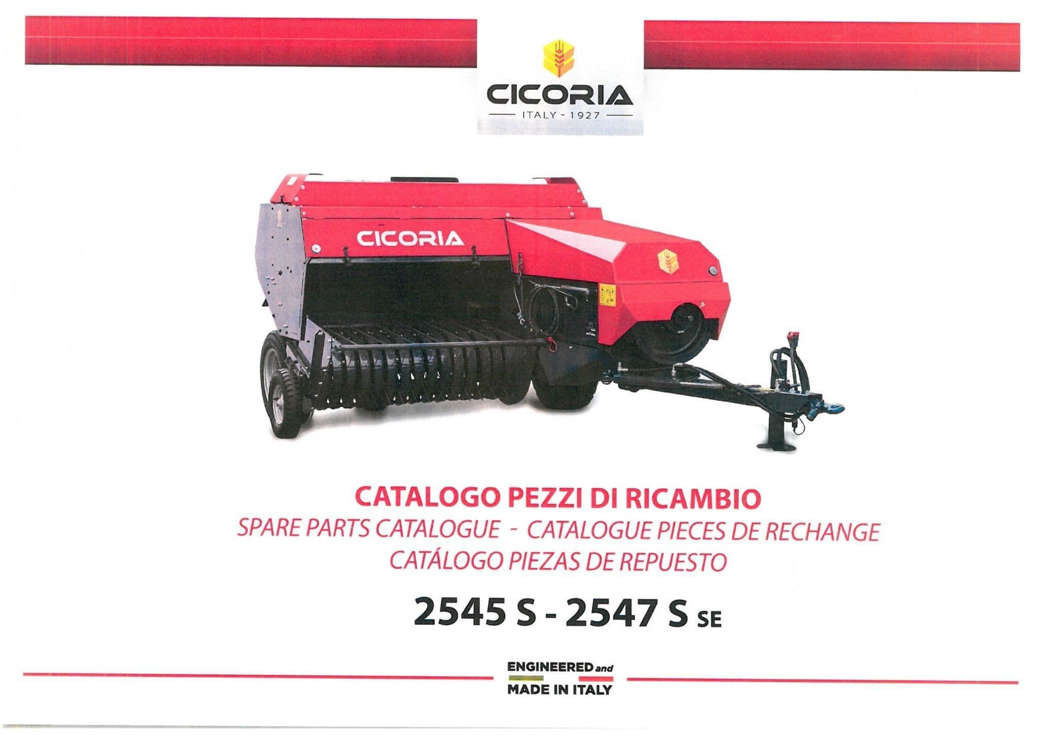Cicoria Baler Convential Square Baler 2545S - 2547S SE Parts Manual