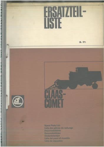 Claas Combine Comet Parts Manual - GERMAN ONLY