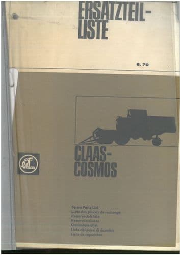 Claas Combine Cosmos Parts Manual - GERMAN ONLY
