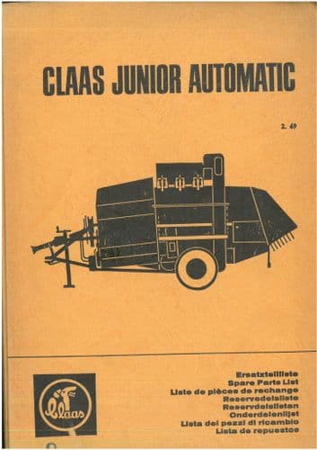Claas Combine Junior Automatic Parts Manual - GERMAN ONLY