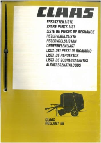 Claas Round Baler Rollant 66 Parts Manual