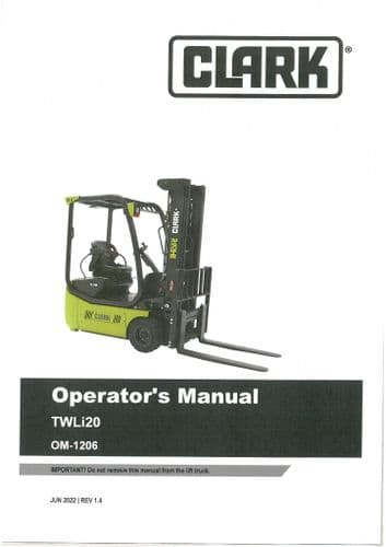 Clark Forklift TWLi20 Operators Manual