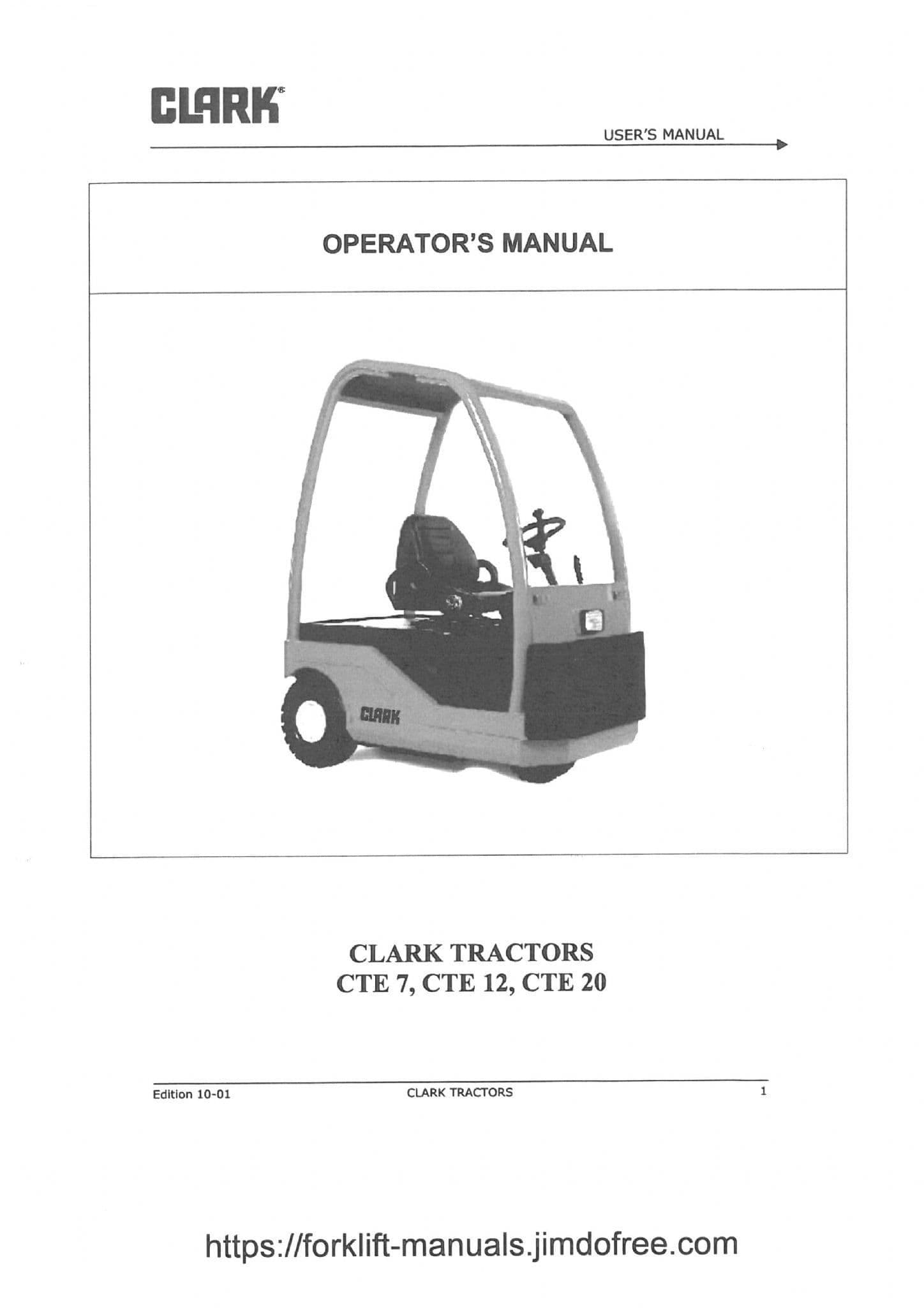 Clark Tractor CTE7 CTE12 CTE20 Operators Manual