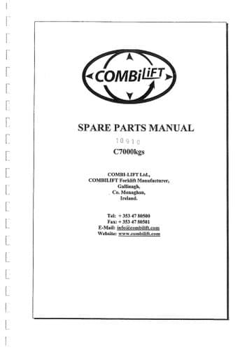 Combilift Forklift Truck Aisle Master C7000kgs Parts Manual