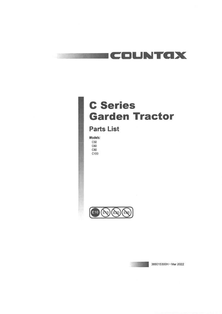 Countax Garden Tractor C Series C50 C60 C80 C100 Parts Manual