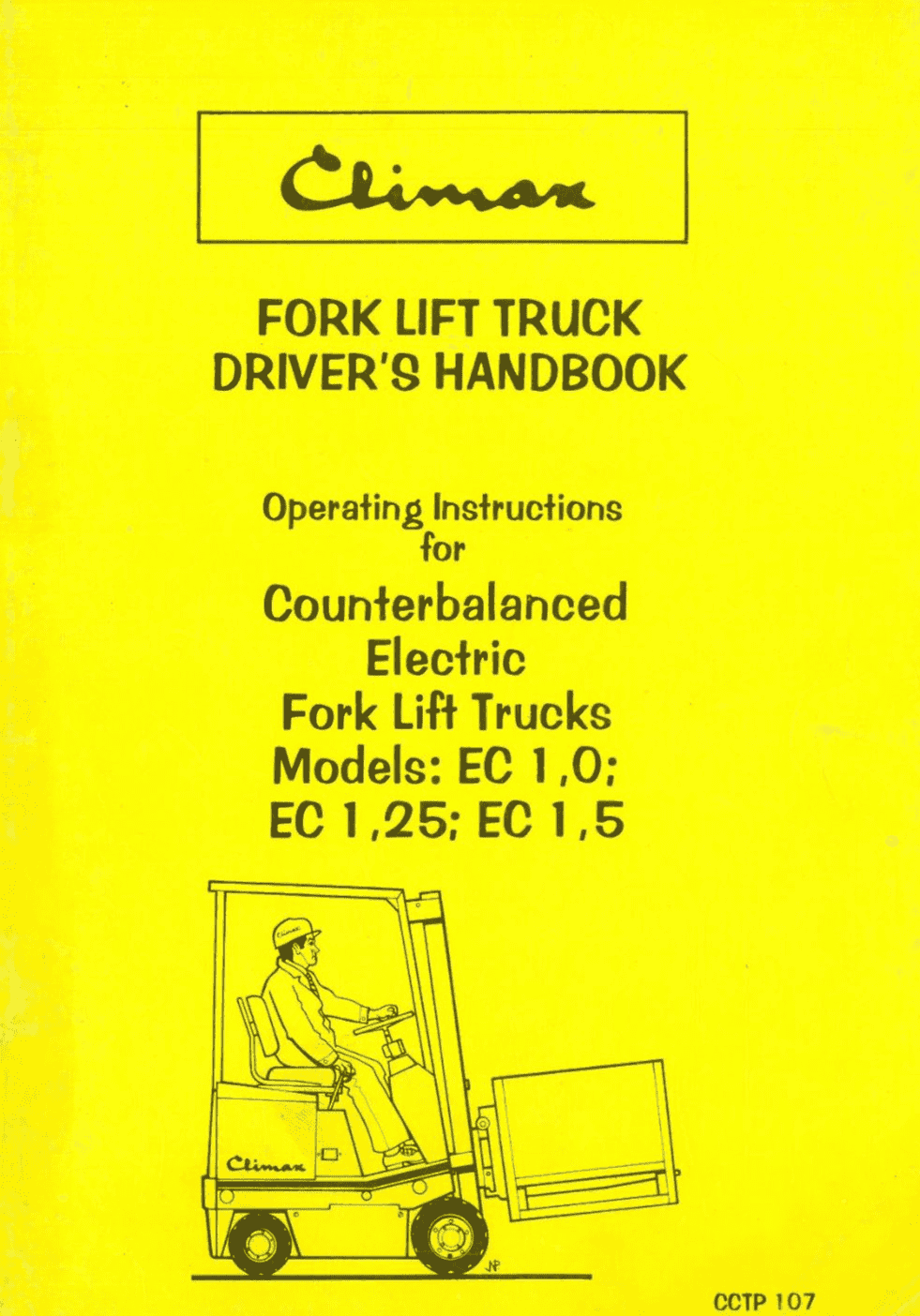 Coventry Climax  Forklift EC 1 0 EC 1 25 EC 1 5 Operators Manual