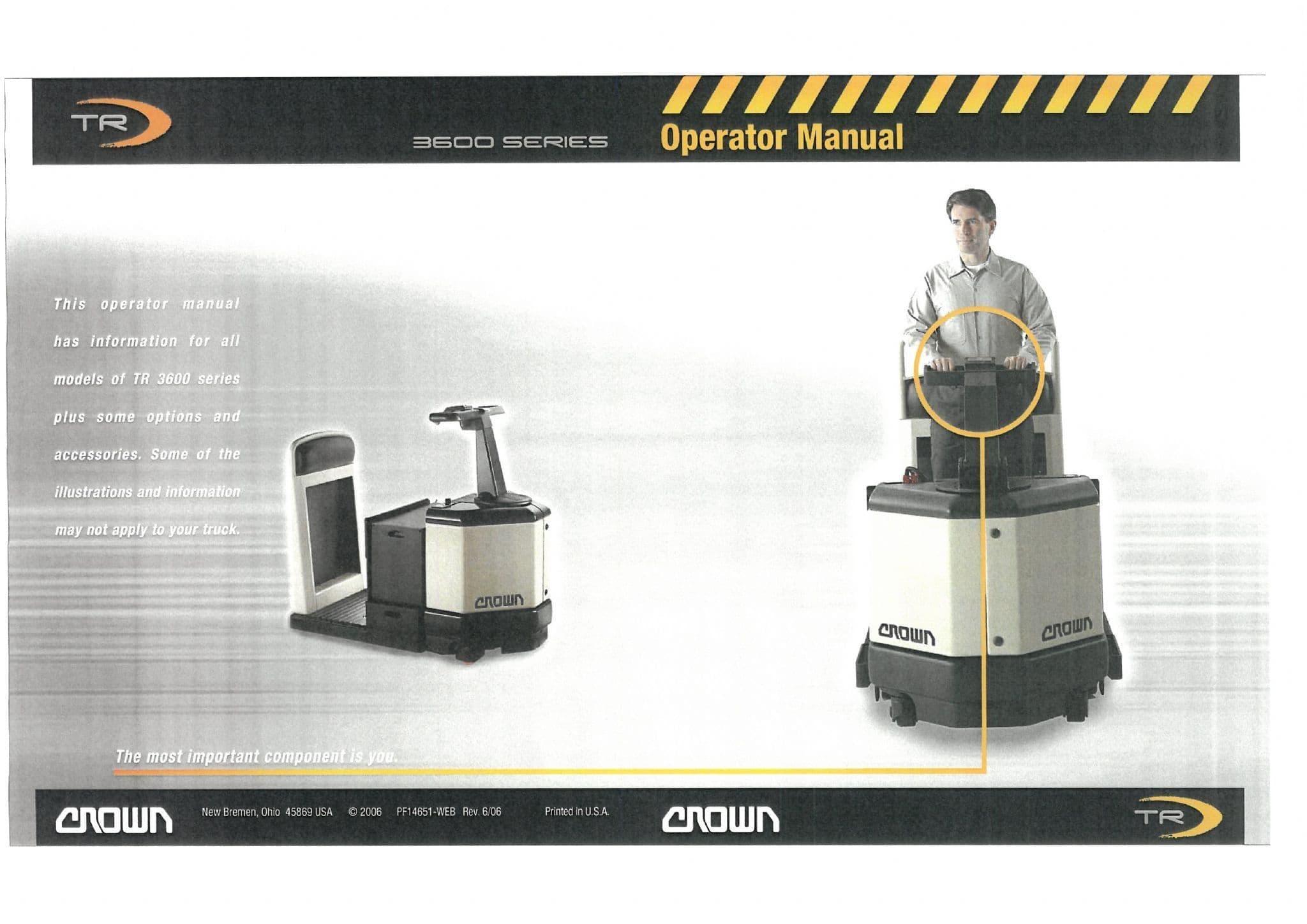 Crown Front Rider Crown Rider Tow Tractor Series TR 3600 Operators Manual