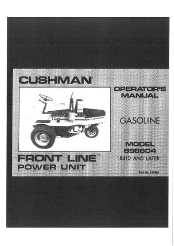 Cushman Front Line Power Unit 898804 Operators Manual