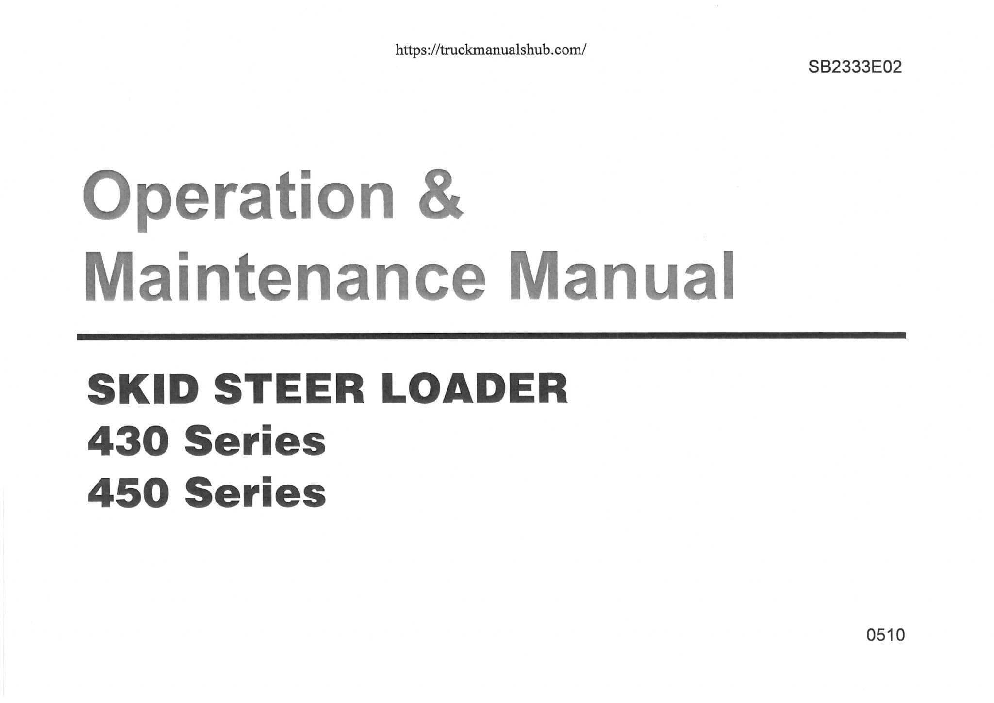 Daewoo Skid Steer Loader 430 450 Series Operators Manual