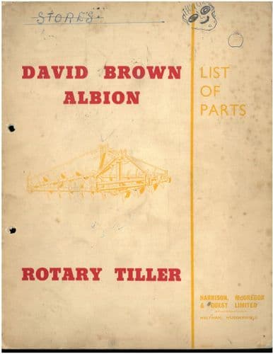 David Brown Albion Rotary Tiller Parts Manual