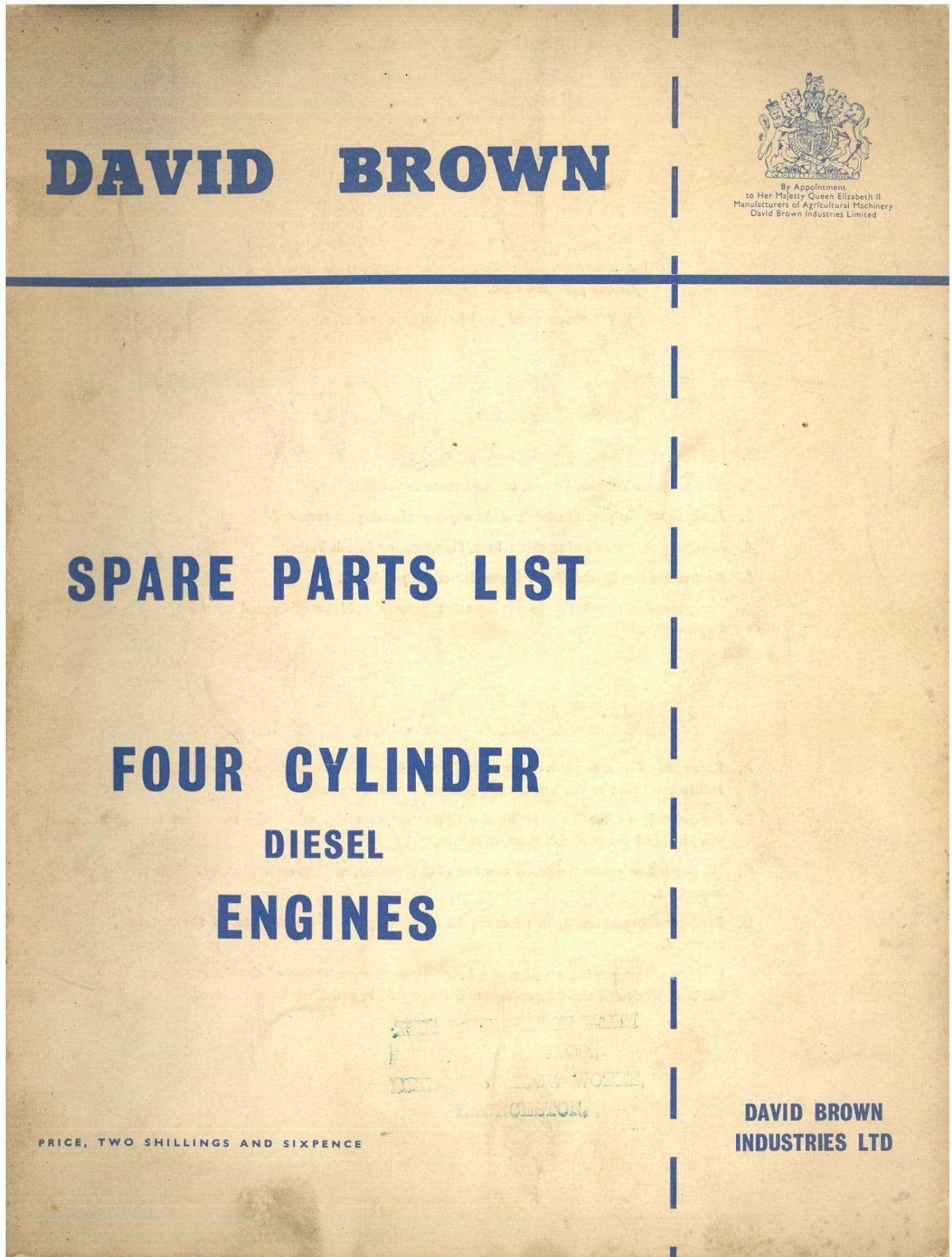 David Brown Engine  AD.4, AD.4.3 CAD.4.3, AD.4,25 CAD.430, SD.4, SD.4.3 Parts Manual