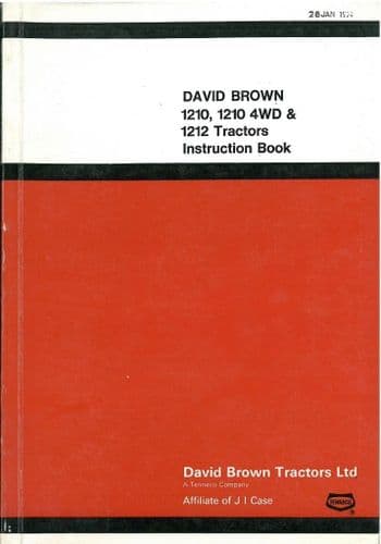 David Brown Tractor 1210, 1210 4WD, 1212 Operators Manual -