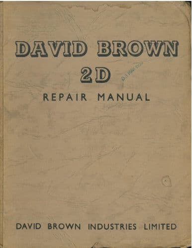 David Brown Tractor 2D - Operators Manual