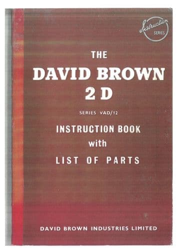 David Brown Tractor 2D Operators & Parts Manual