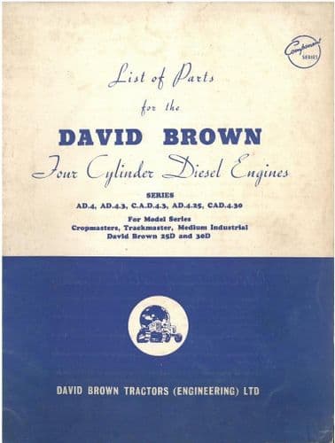 David Brown Tractor 4 Cylinder Diesel Engine Series AD.4, AD.4.3, CAD.4.3, AD.4.25, CAD.4.30 Parts