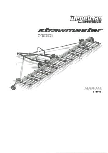 Degelman Strawmaster 7000 Operators Manual and Spare Parts List