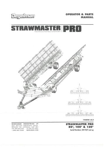 Degelman Strawmaster Pro Operators Manual and Spare Parts List