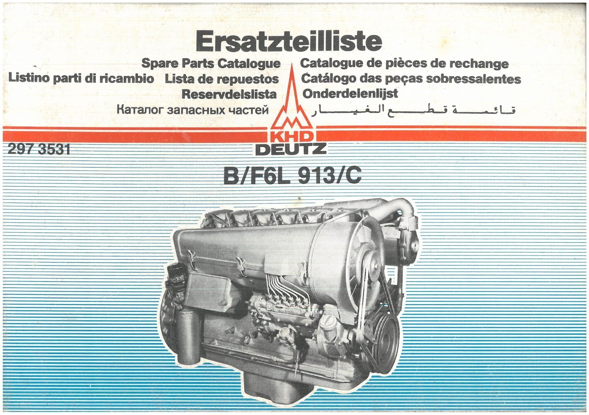 Deutz Engine B6L F6L 913C Owners Parts Manual