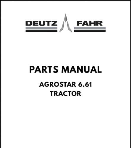 Deutz Fahr Tractor Agrostar 6.61 Parts Manual