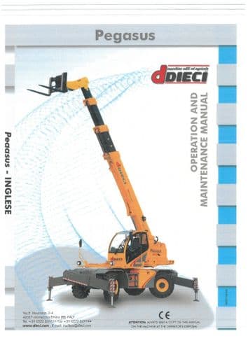 Dieci Telehandler Pegasus 38.16 40.17 40.25 45.19 45.21 50.21 60.16 70.11 Operators Manual