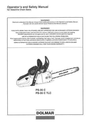 Dolmar Chainsaw PS-35 C, PS-35 C TLC Operators Manual