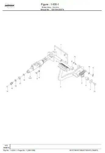 Doosan Forklift B15T-7 B18T-7 B20T-7 B18TL-7 B20TL Parts Manual