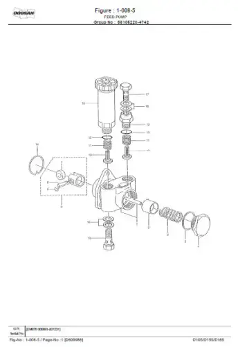 Doosan Forklift D10S D15S D18S Parts Manual
