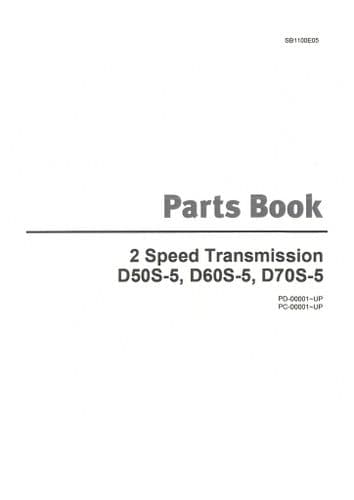 Doosan Forklift D50S-5 D60S-5 D70S-5 - 2 Speed Transmission  Parts Manual