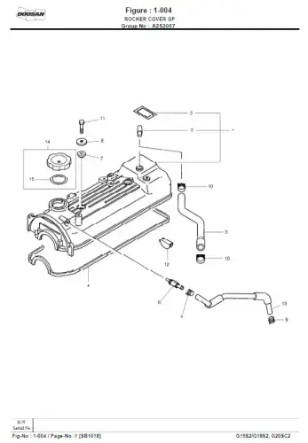 Doosan Forklift Diesel G15S-2 G18S-2 G20SC-2 Parts Manual