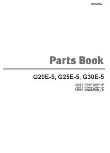 Doosan Forklift Diesel G20E-5 G25E-5 G30E-5 Parts Manual