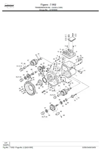 Doosan Forklift Diesel G35S G40S G45S Parts Manual