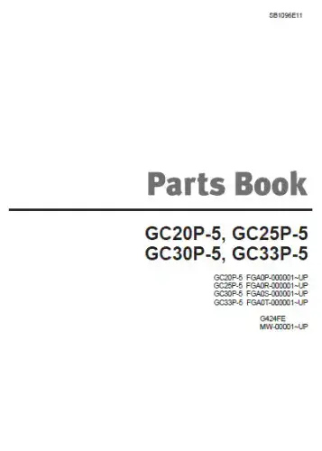 Doosan Forklift Diesel GC20P-5GC25P-5 GC30P-5 GC33P-5 Parts Manual