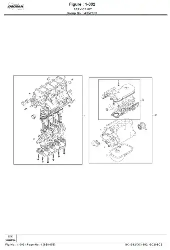 Doosan Forklift GC15S-2 GC18S-2 GC20SC-2 Parts Manual