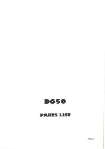 Dowdeswell Rotovator D650 Parts Manual