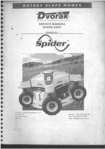 Dvorak Rotary Slope Mower Spider Workshop Service Manual