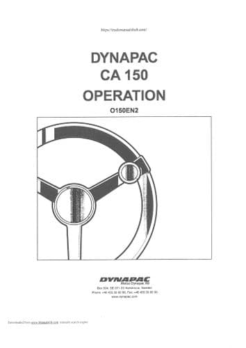 Dynapac Vibratory Roller CA150 Operators Manual