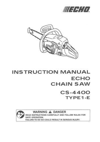 Echo Chainsaw CS-4400 Type 1 E Operators Manual