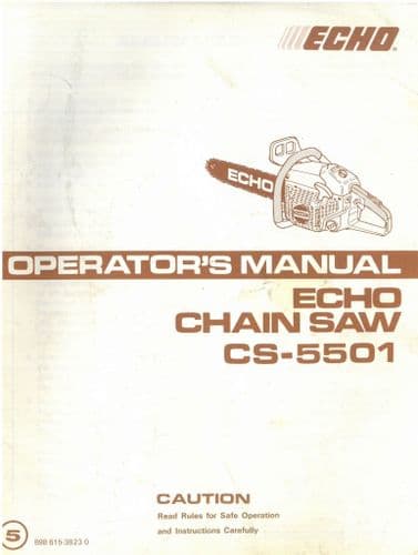 Echo Chainsaw CS-5501 Operators Manual