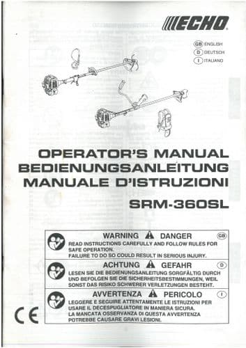 Echo Strimmer SRM-360SL Operators Manual