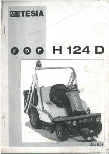 Etesia Ride on Mower H124D Operators Manual