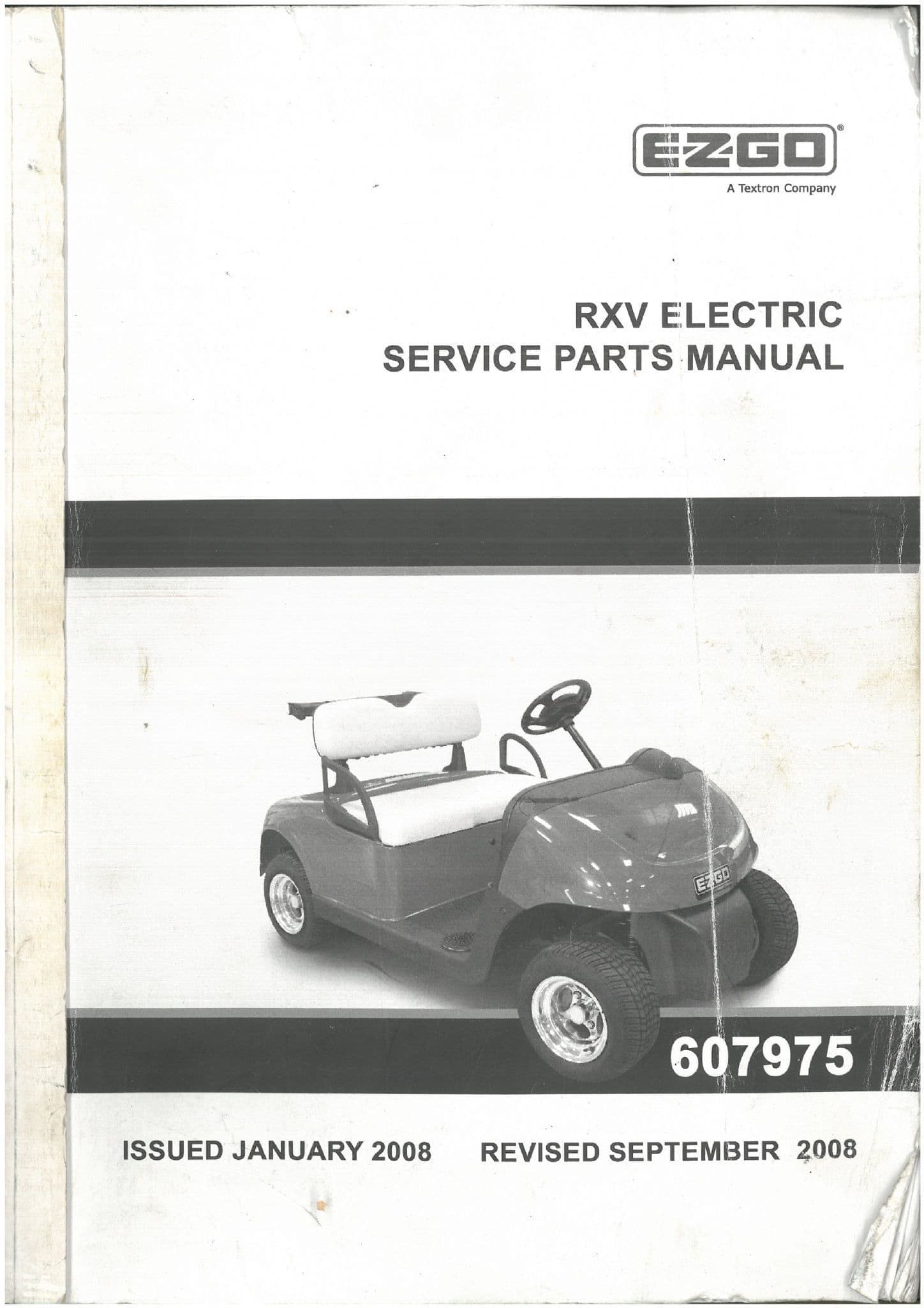 Ezgo Electric Powered Golf Car RXV Freedom & Shuffle Parts Manual