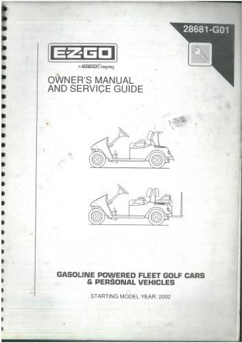 Ezgo Gasoline Powered Fleet Golf Cars & Personal Vehicles Operators Manual