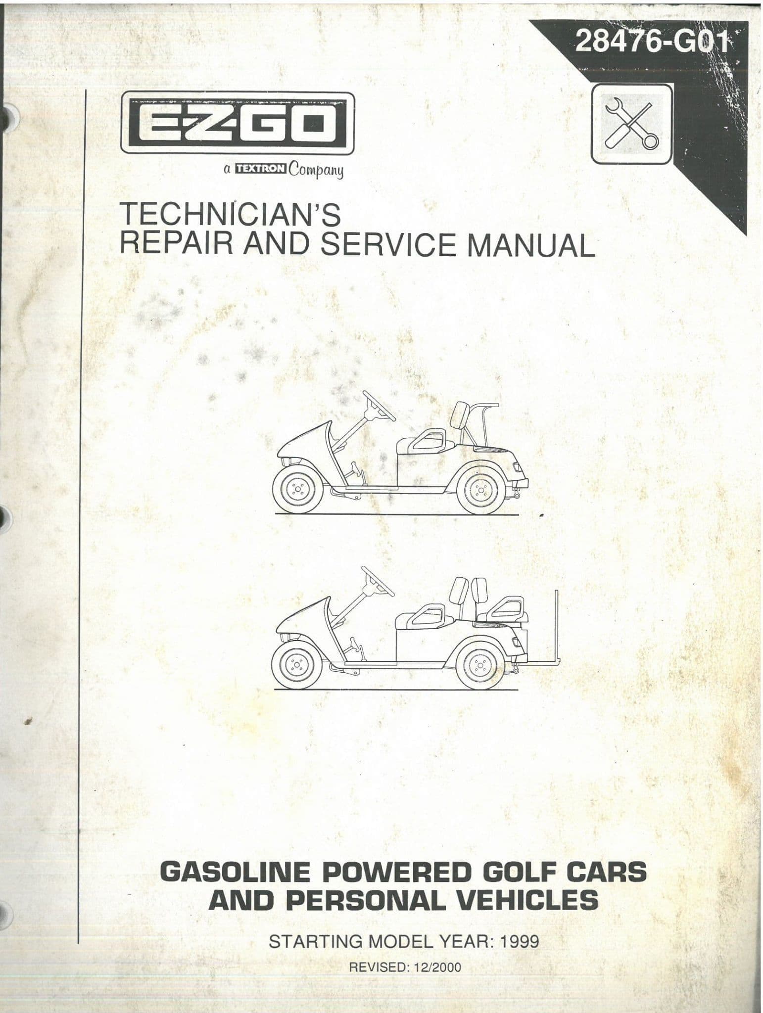Ezgo Gasoline Powered Golf Cars & Personal Vehicles Workshop Service Repair Manual