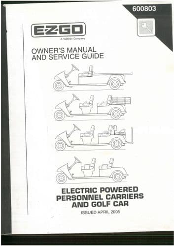 Ezgo  Textron Electric Powered Personnel Carriers & Golf Cars  Shuttle 2, 4 & 6 TE5 Operators Manual