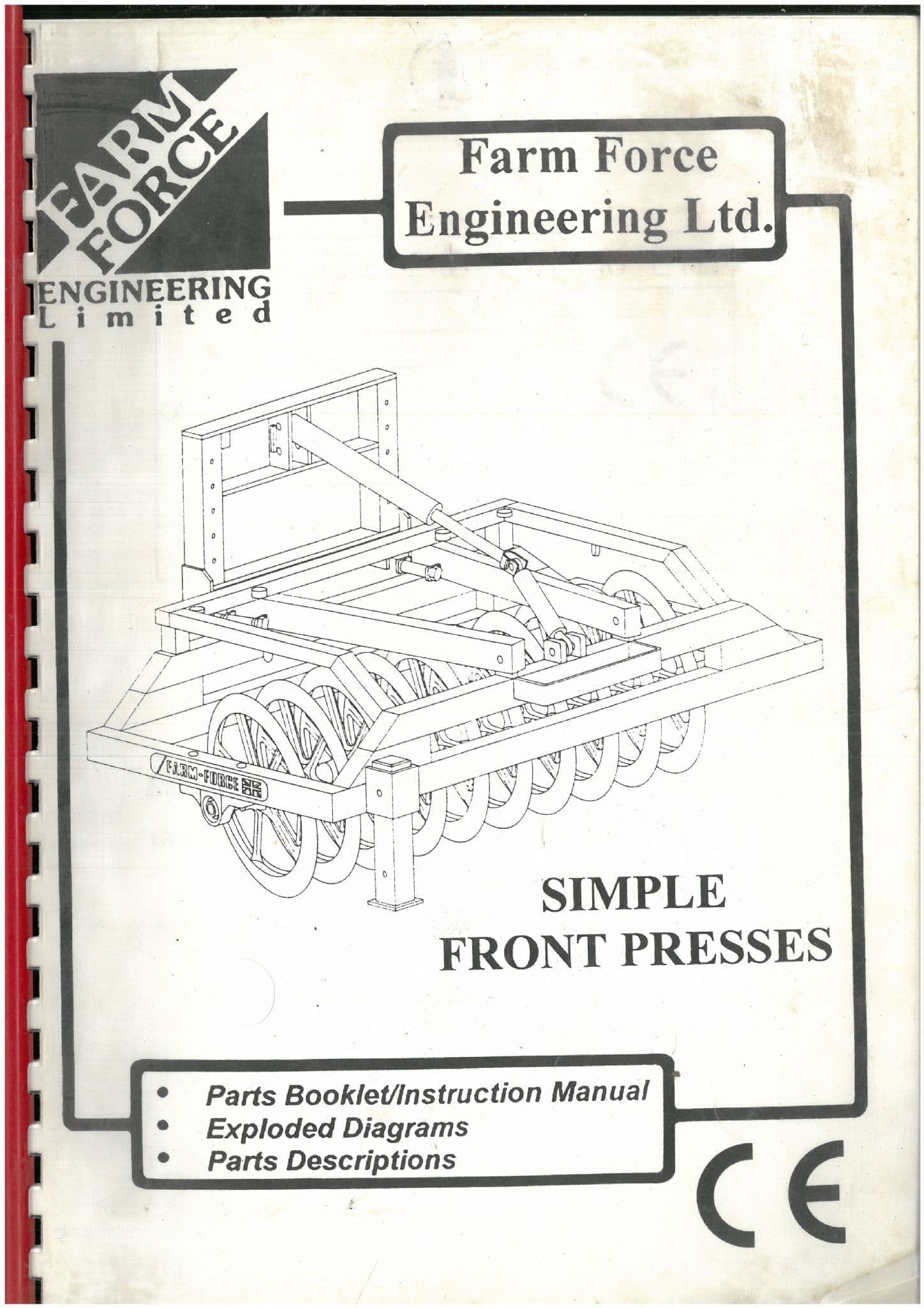 Farm Force Simple Front Presses Operators Manual & Parts List